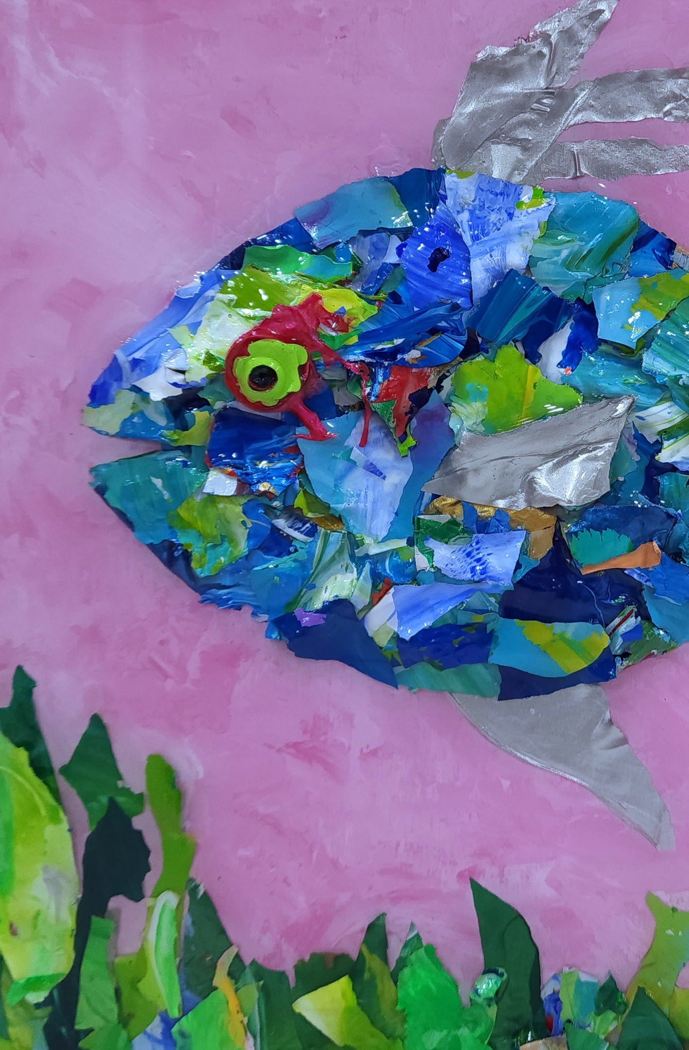 Recycled Acrylic Fish Art 8 x 8 - "Cleo"
