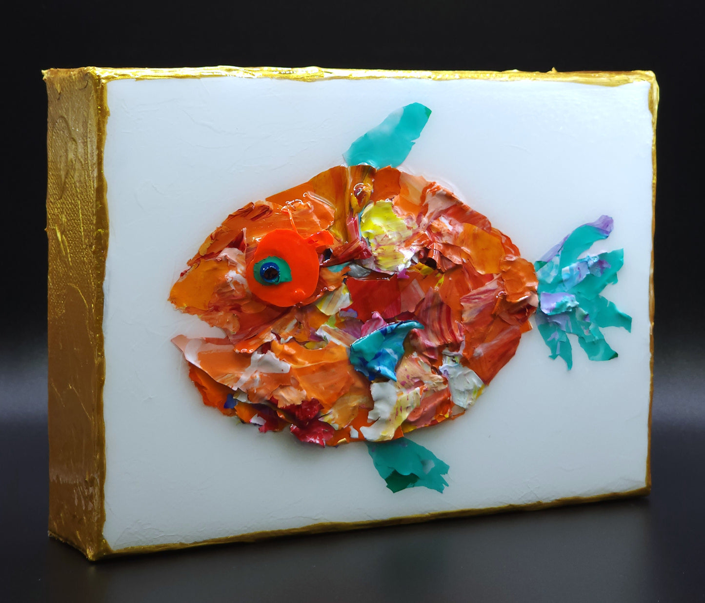 Recycled Acrylic Fish Art 5 x 7 - "Louie"