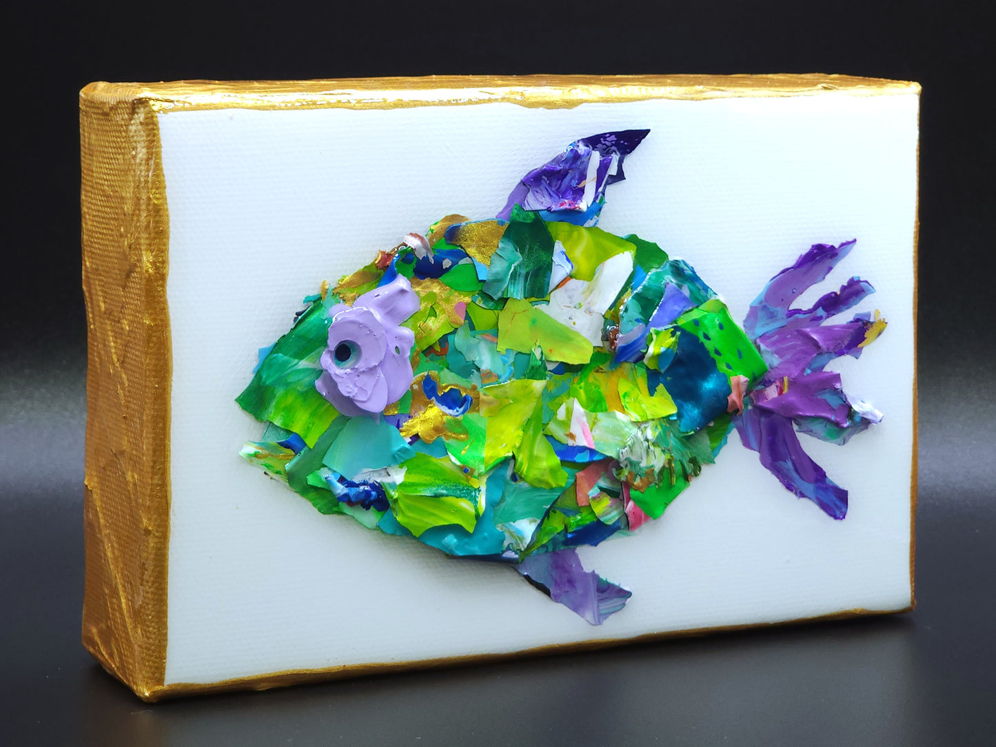Recycled Acrylic Fish Art 4 x 6 - "Jasper"