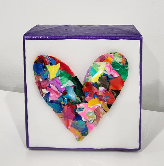 Heart Pieces 1 with Purple Edges 4 x 4