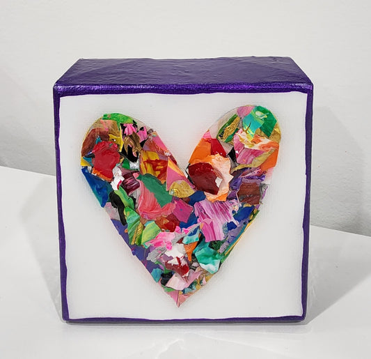 Heart Pieces 8 with purple edges 4 x 4