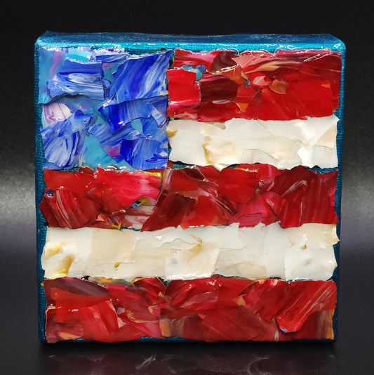 Flag 4 x 4 with Metallic Blue Edges