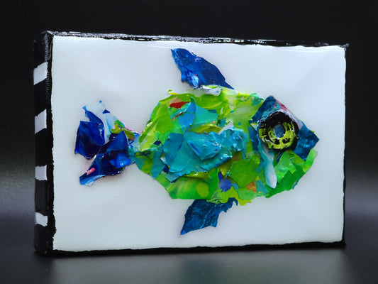 Recycled Acrylic Fish Art 4 x 6 - "Finn"