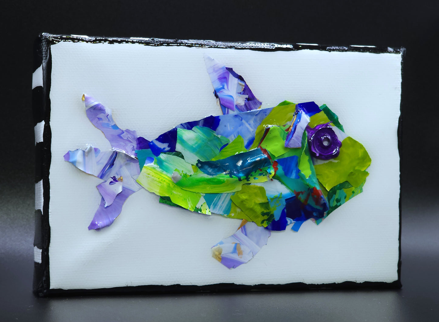 Recycled Acrylic Fish Art 4 x 6 - "Rocco"
