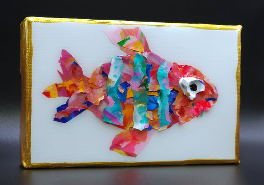 Recycled Acrylic Fish Art 4 x 6 - "Margo"