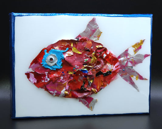 Recycled Acrylic Fish Art 5 x 7 - "Chloe"