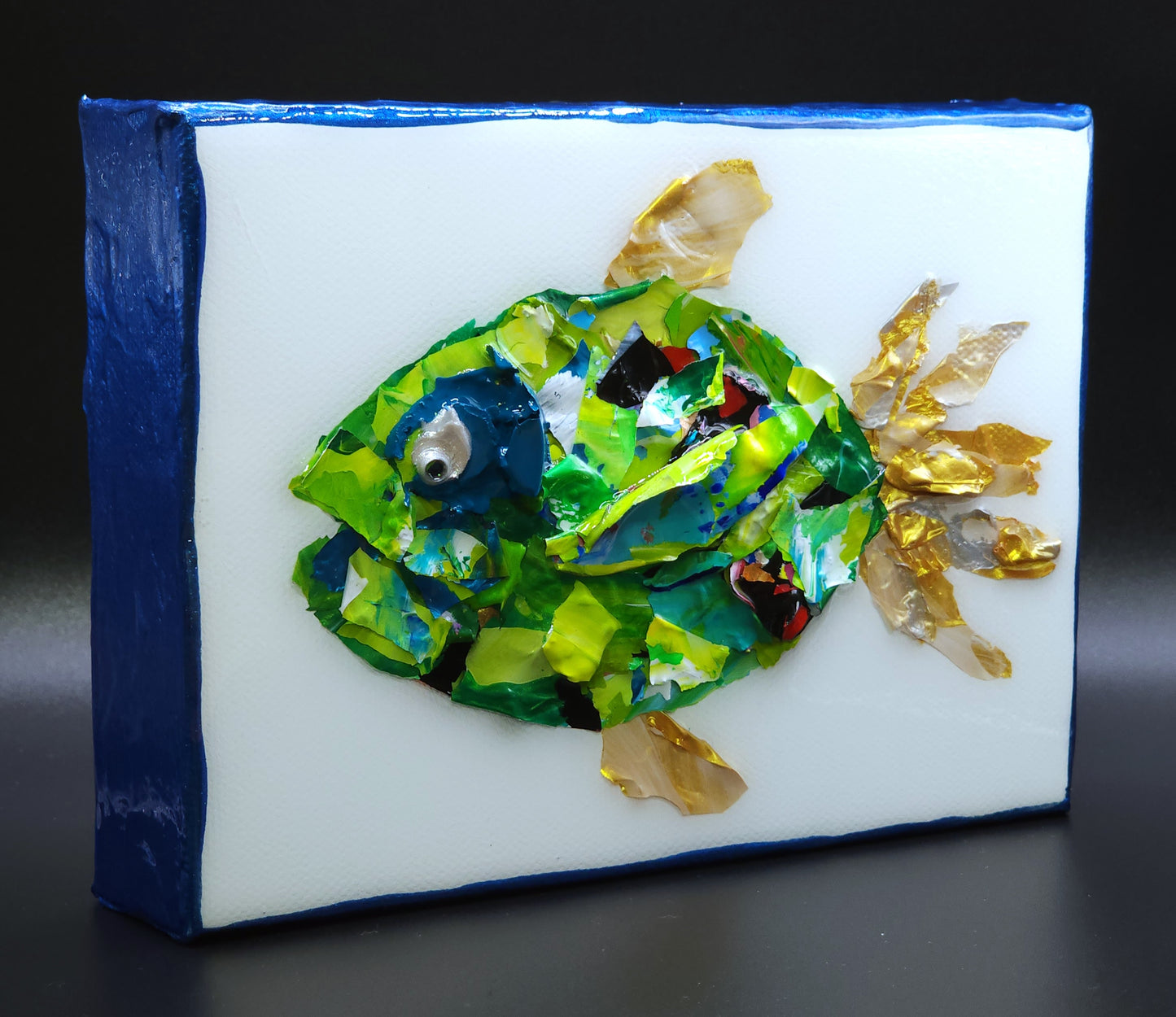 Recycled Acrylic Fish Art 5 x 7 - "Ollie"