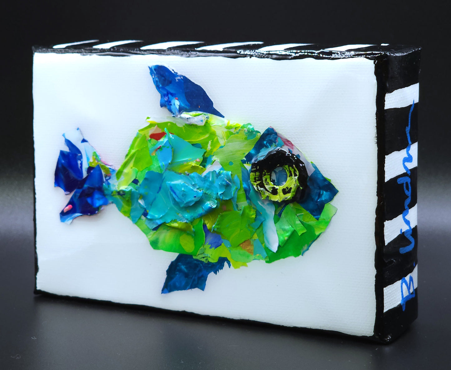 Recycled Acrylic Fish Art 4 x 6 - "Finn"