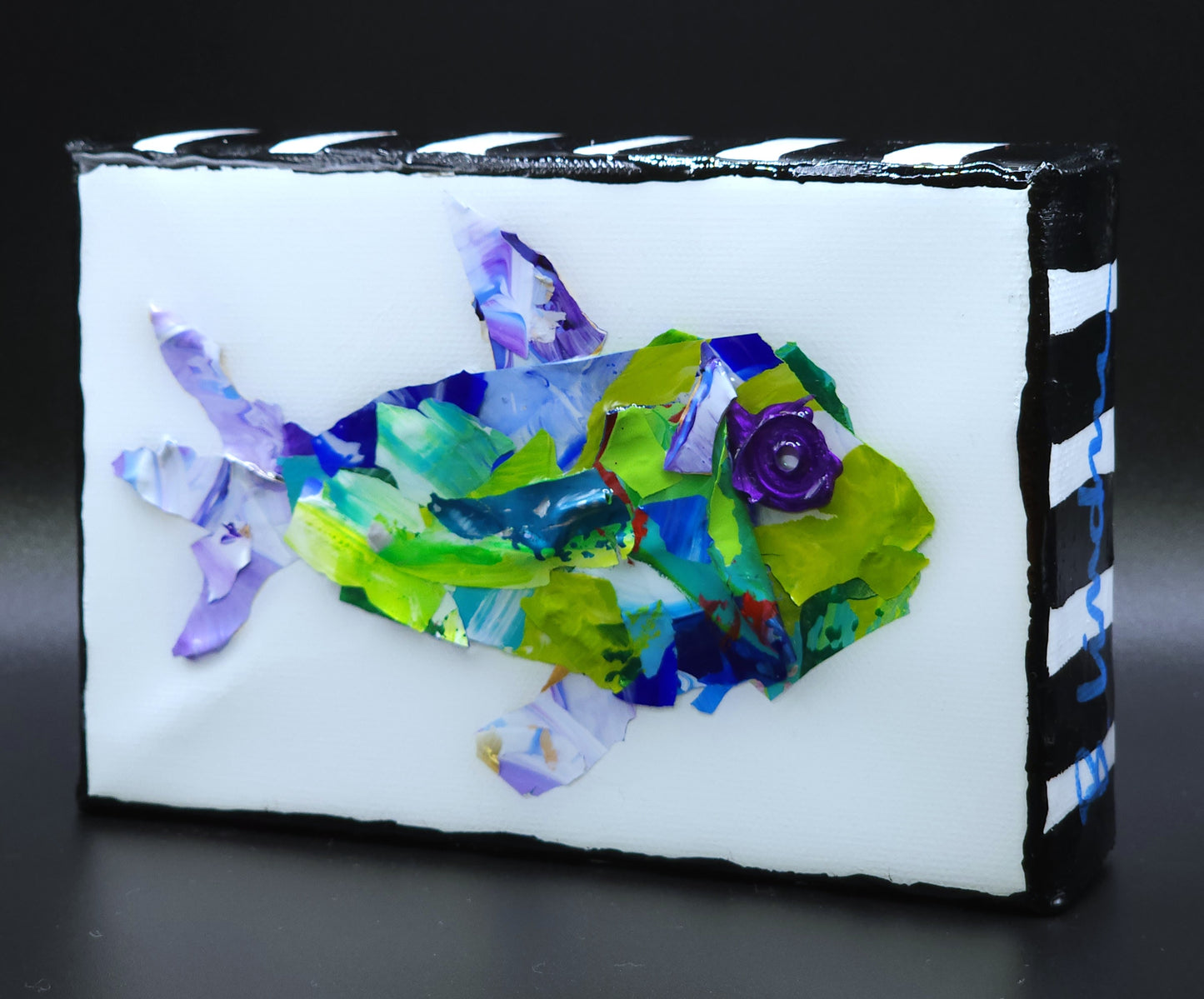 Recycled Acrylic Fish Art 4 x 6 - "Rocco"