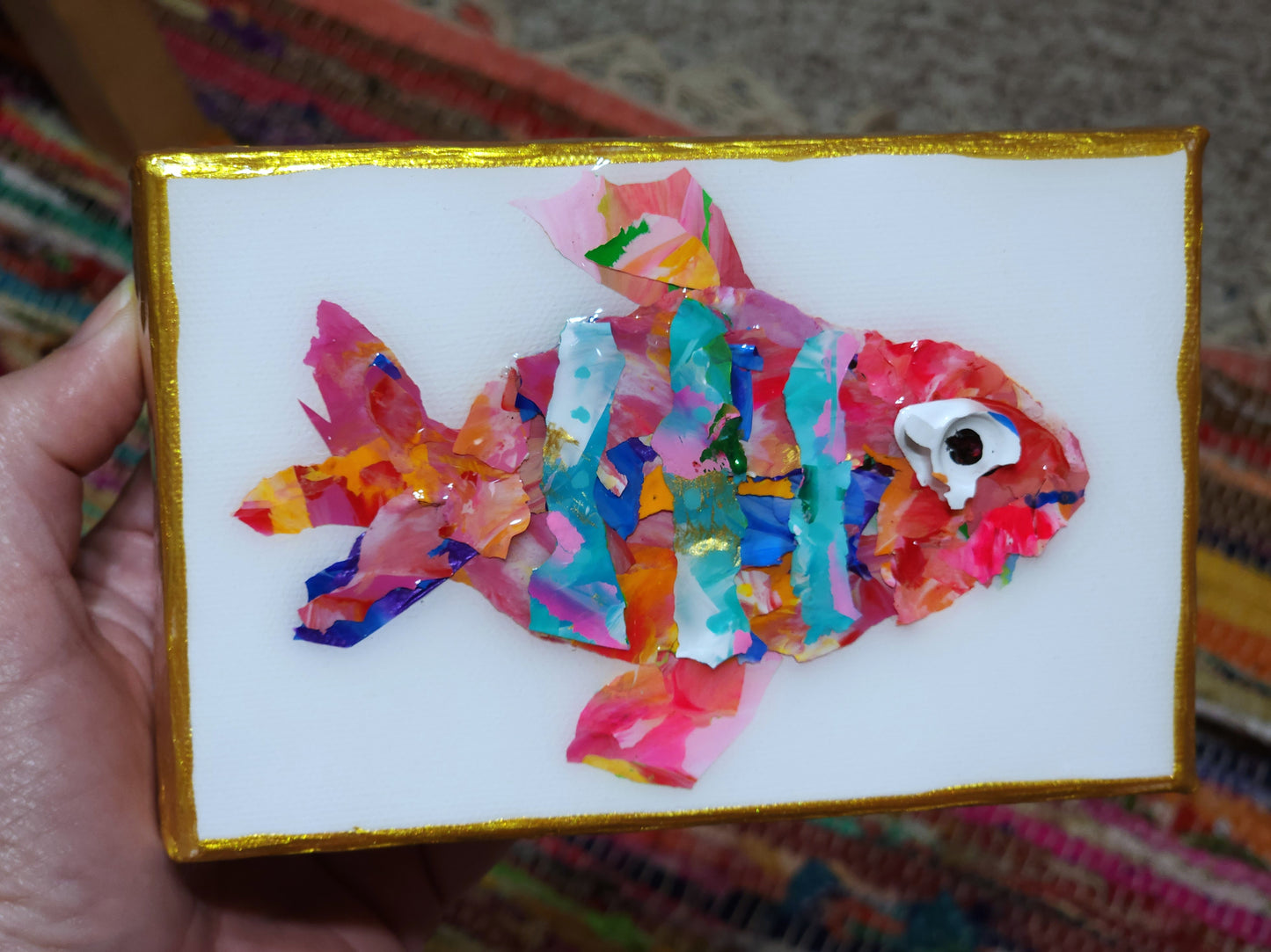 Recycled Acrylic Fish Art 4 x 6 - "Margo"