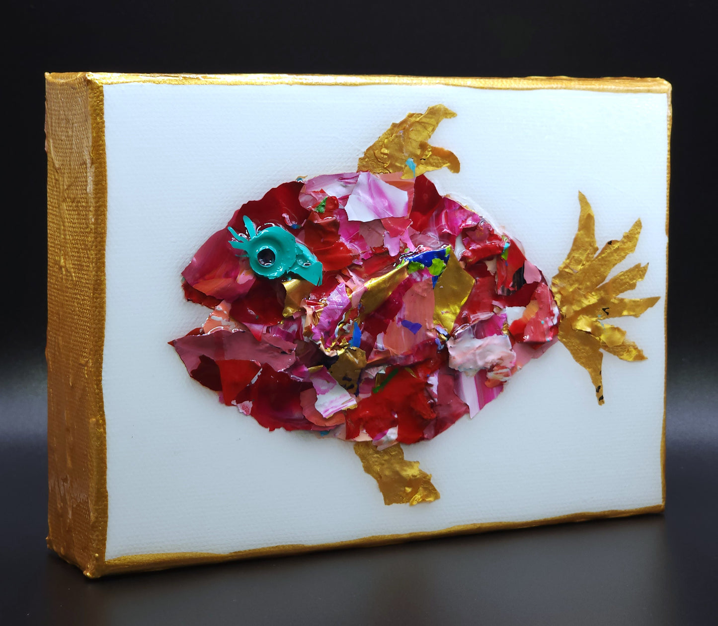 Recycled Acrylic Fish Art 5 x 7 - "Winnie"
