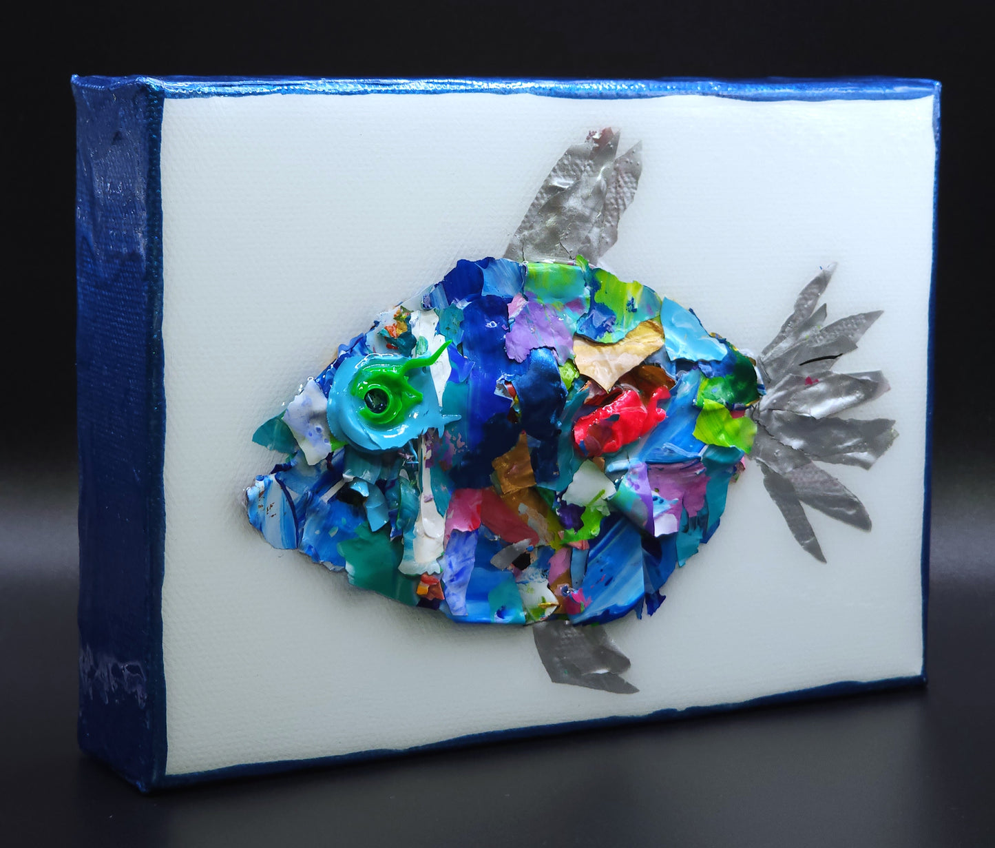 Recycled Acrylic Fish Art 5 x 7 - "Milo"