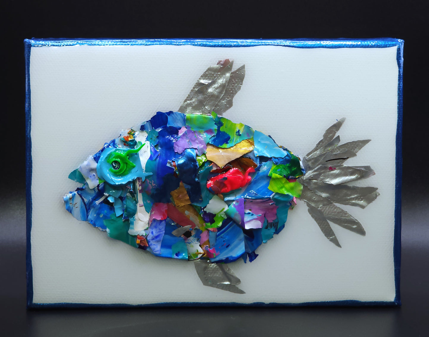 Recycled Acrylic Fish Art 5 x 7 - "Milo"