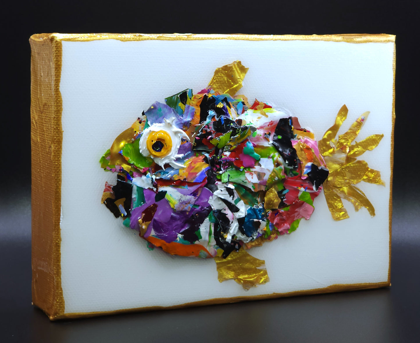 Recycled Acrylic Fish Art 5 x 7 - "Otis"