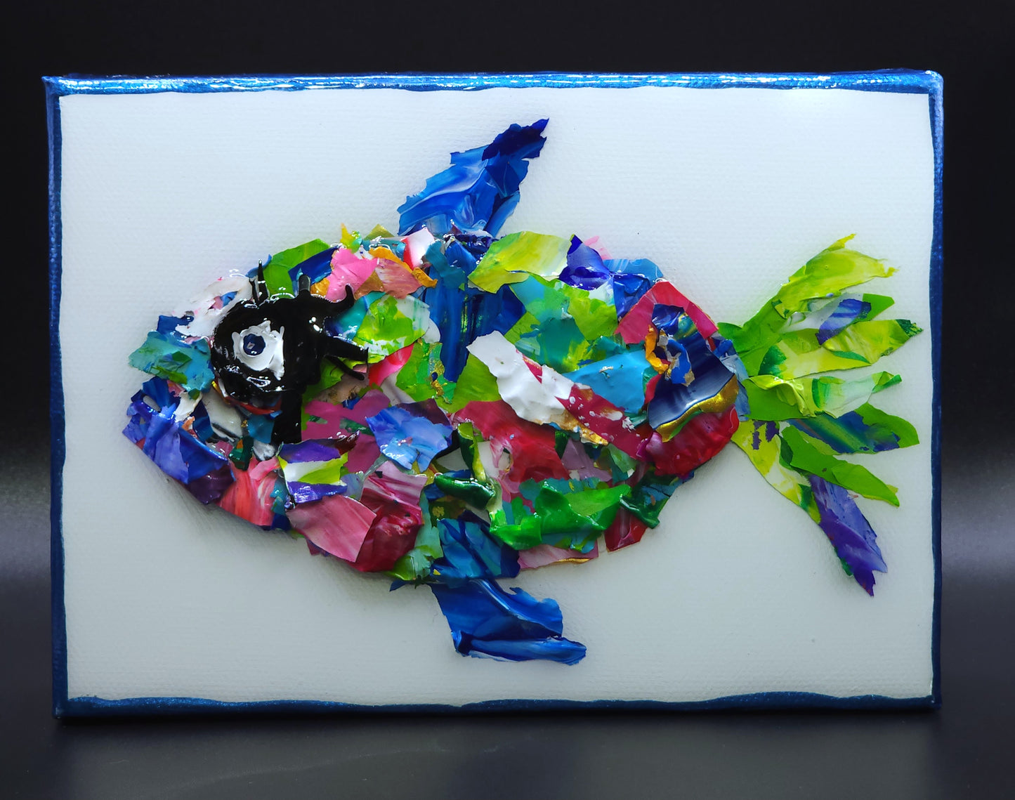 Recycled Acrylic Fish Art 5 x 7 - "Felix"