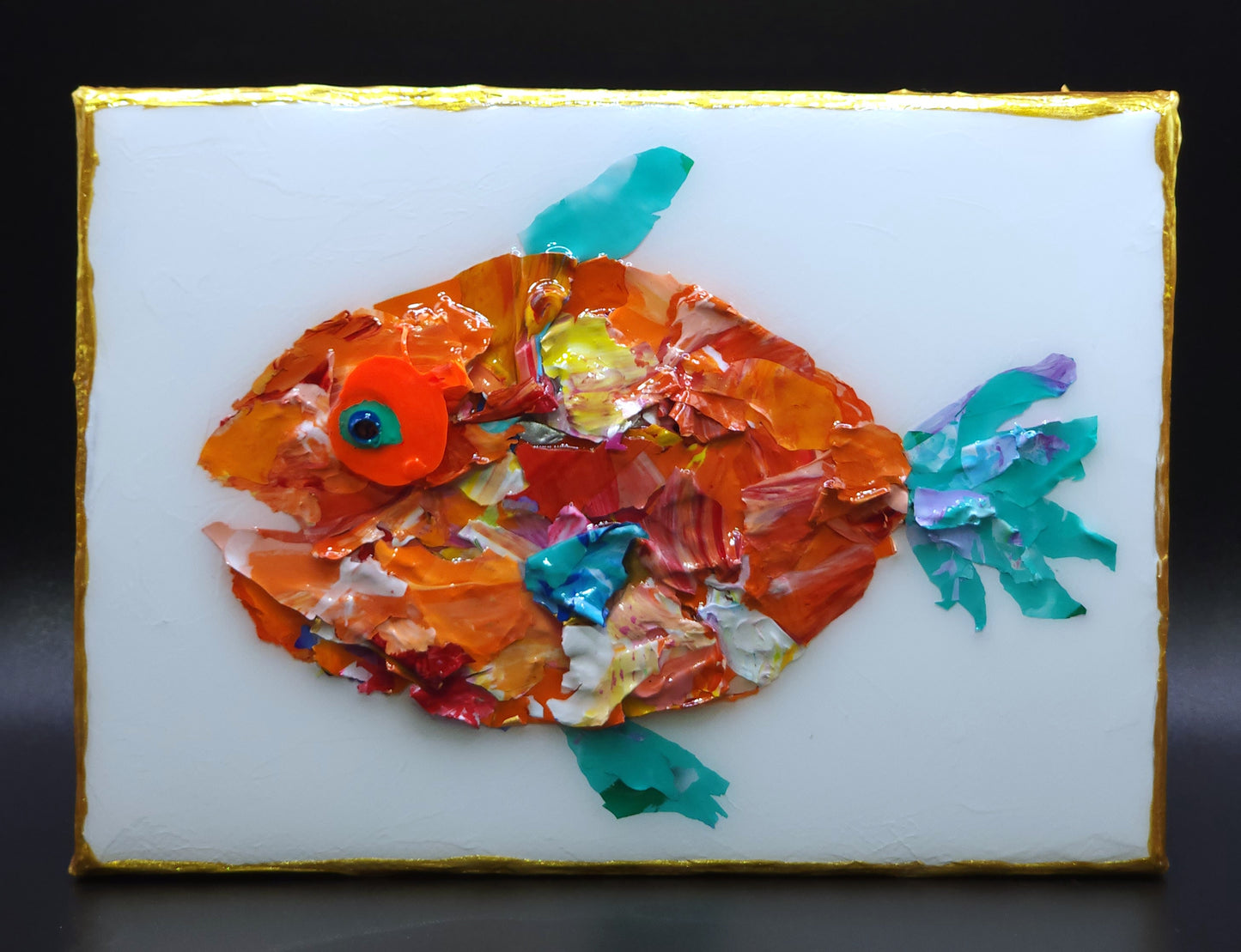 Recycled Acrylic Fish Art 5 x 7 - "Louie"