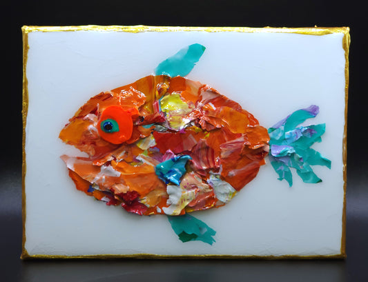 Recycled Acrylic Fish Art 5 x 7 - "Louie"