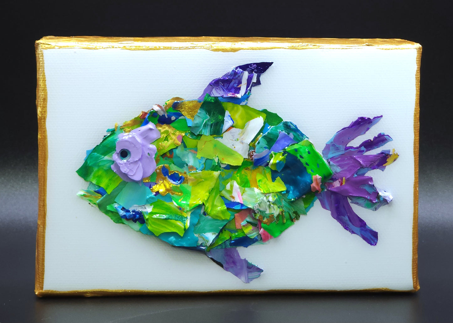 Recycled Acrylic Fish Art 4 x 6 - "Jasper"