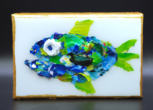 Recycled Acrylic Fish Art 4 x 6 - "Hayes"
