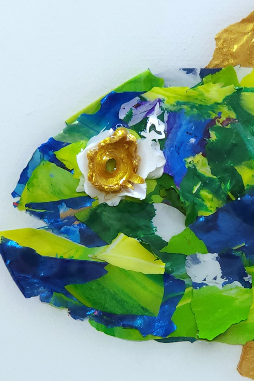 Recycled Acrylic Fish Art 5 x 7 - "Darwin"