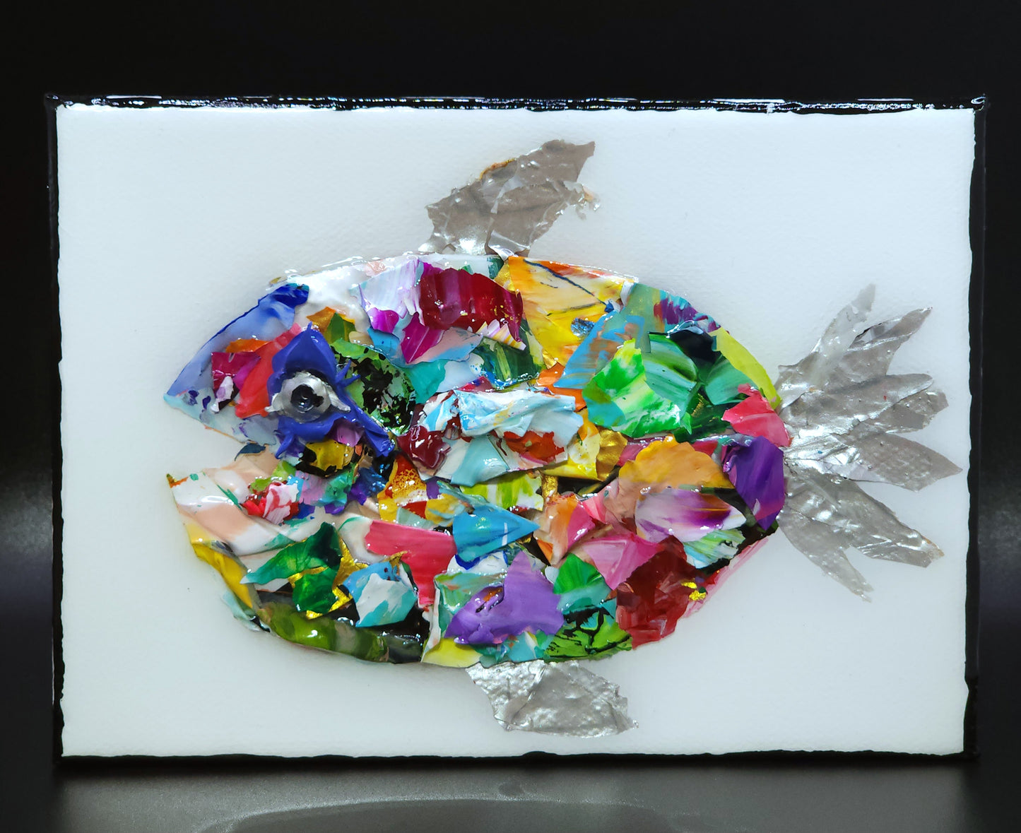 Recycled Acrylic Fish Art 5 x 7 - "Lucille"