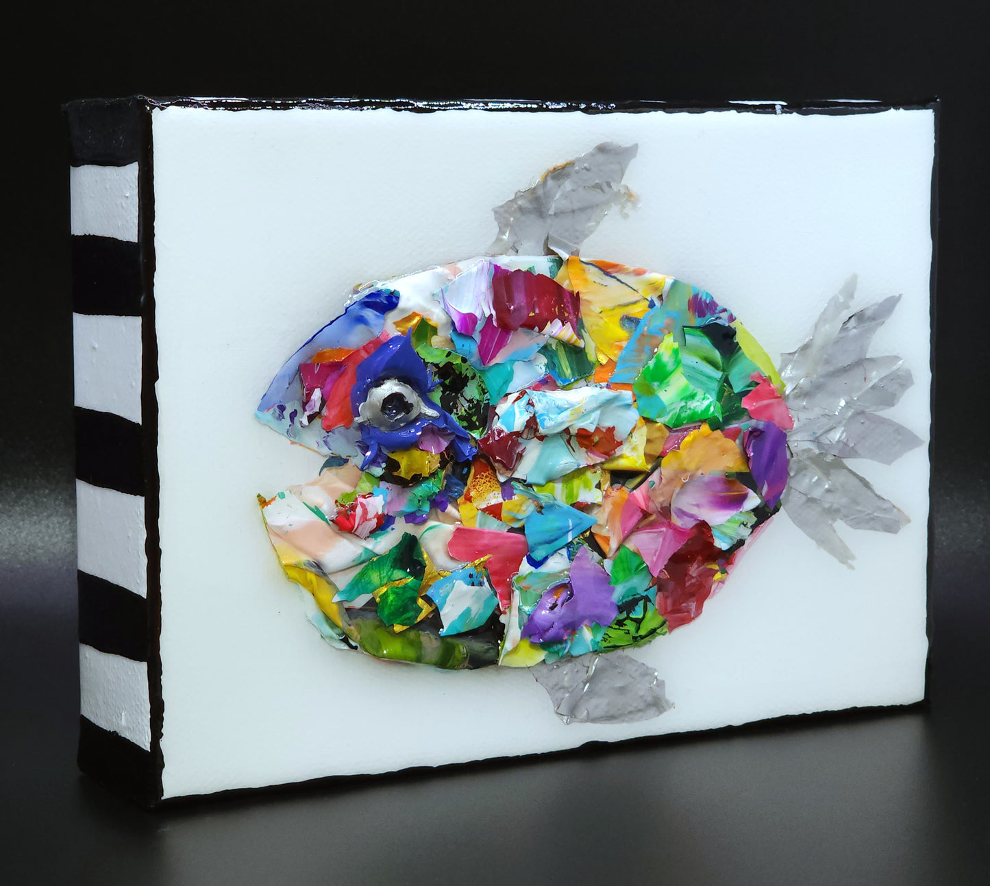 Recycled Acrylic Fish Art 5 x 7 - "Lucille"