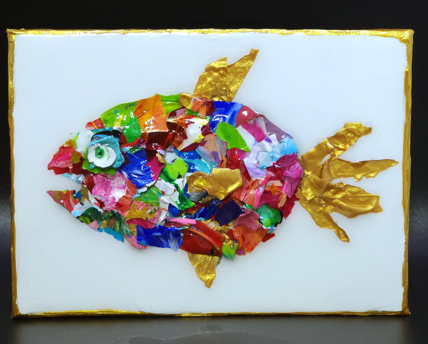 Recycled Acrylic Fish Art 5 x 7 - "Pearl"