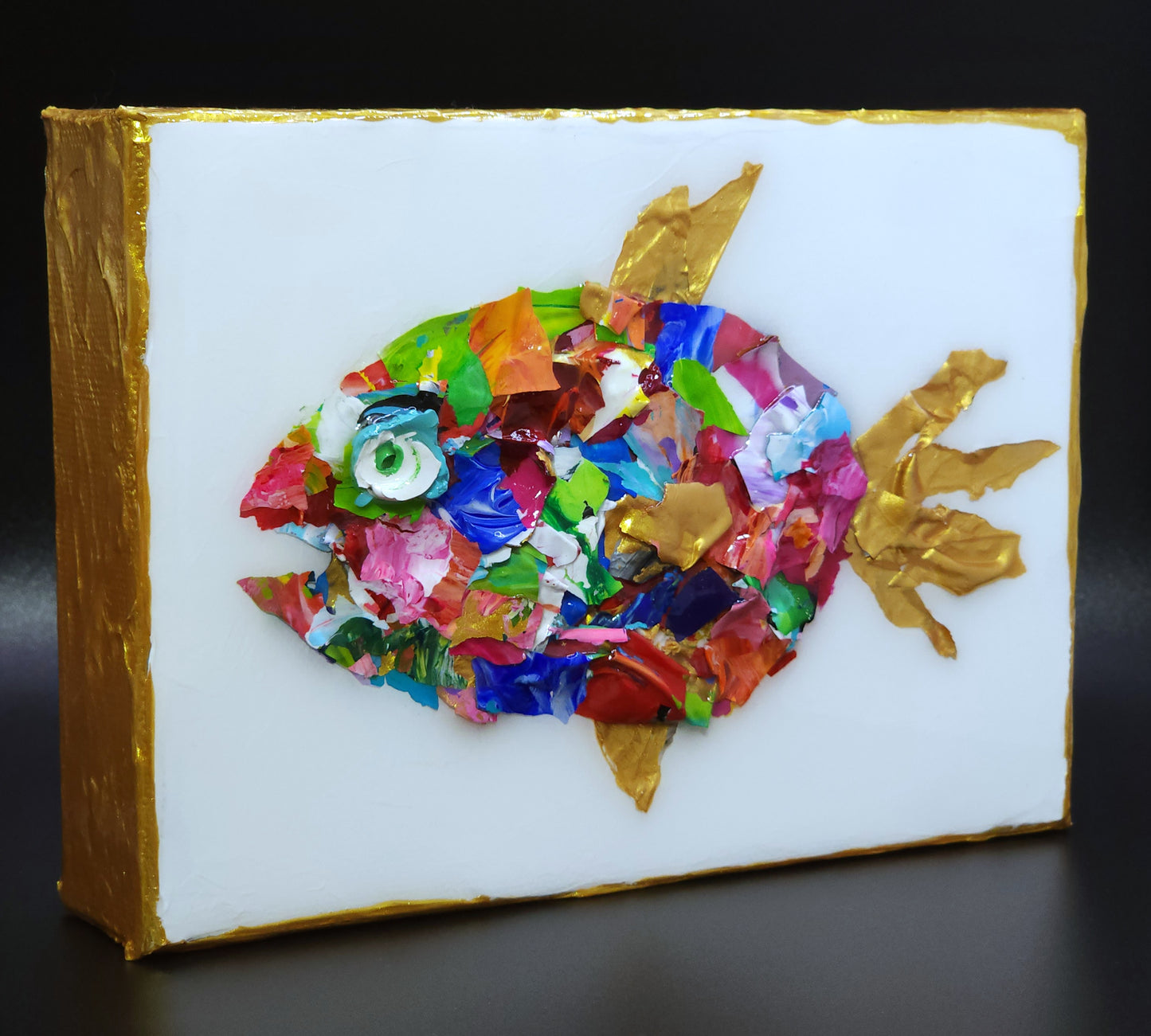 Recycled Acrylic Fish Art 5 x 7 - "Pearl"