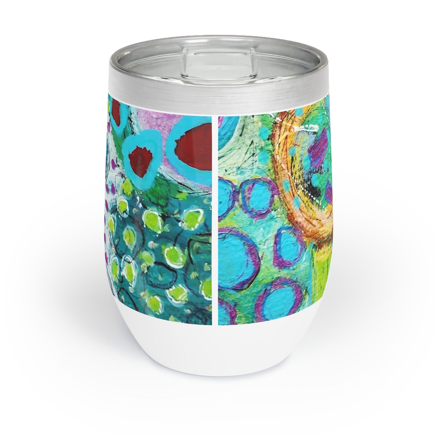 Happy Thoughts Art Wine Tumbler