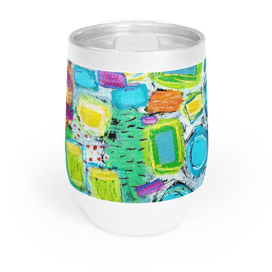 Happy Thoughts Art Wine Tumbler