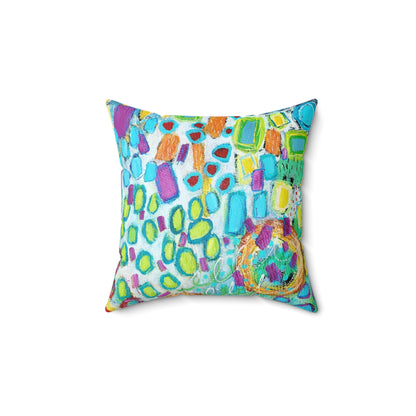 "Happy Thoughts" Polyester Square Pillow