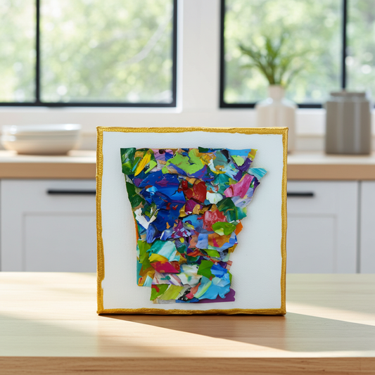 Colorful Arkansas Resin Art – Original 5 × 5 Artwork