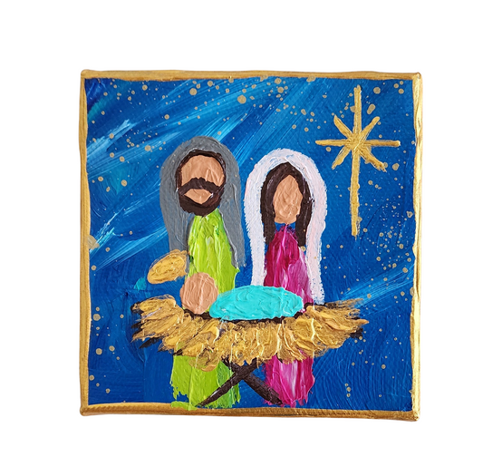 Nativity 4 x 4 Painting