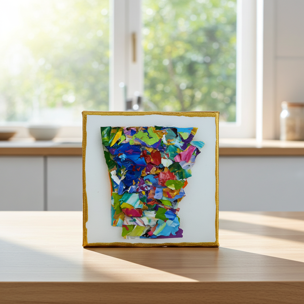 Colorful Arkansas Resin Art – Original 5 × 5 Artwork
