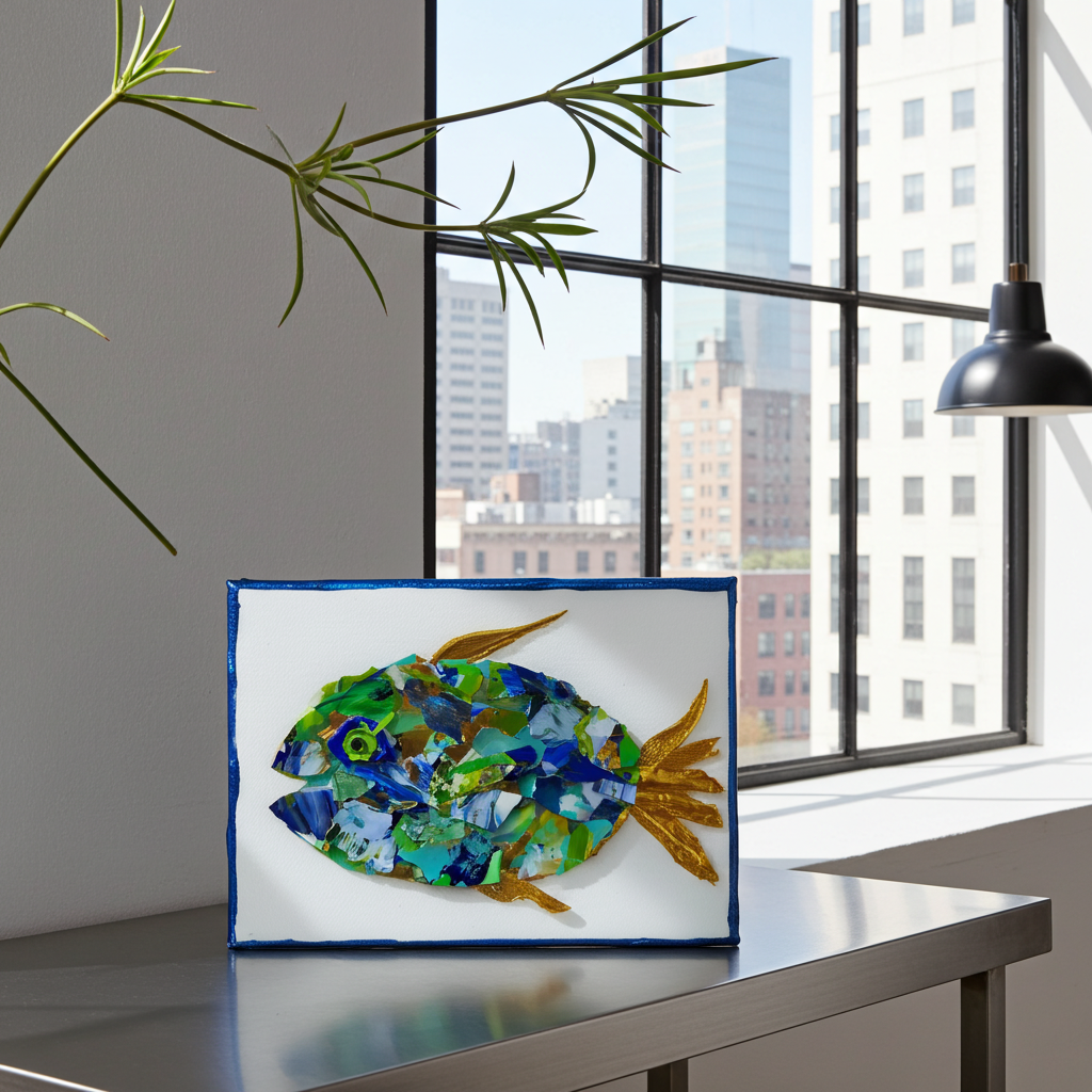 Recycled Acrylic Fish Art 5 x 7 - "Rio"