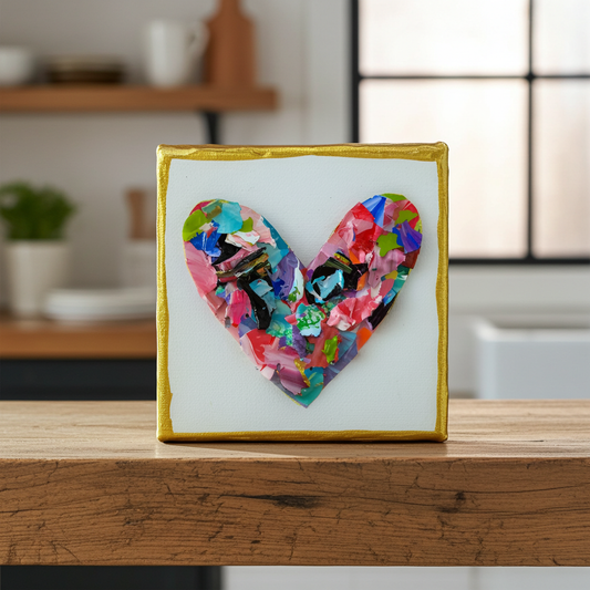 Heart Pieces - Colorful Original Resin Art 4 x 4
