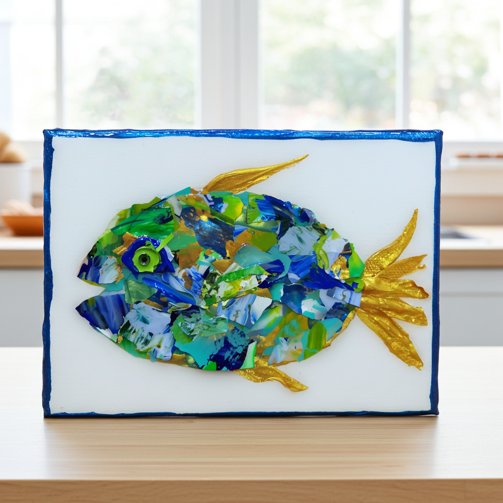 Recycled Acrylic Fish Art 5 x 7 - "Rio"